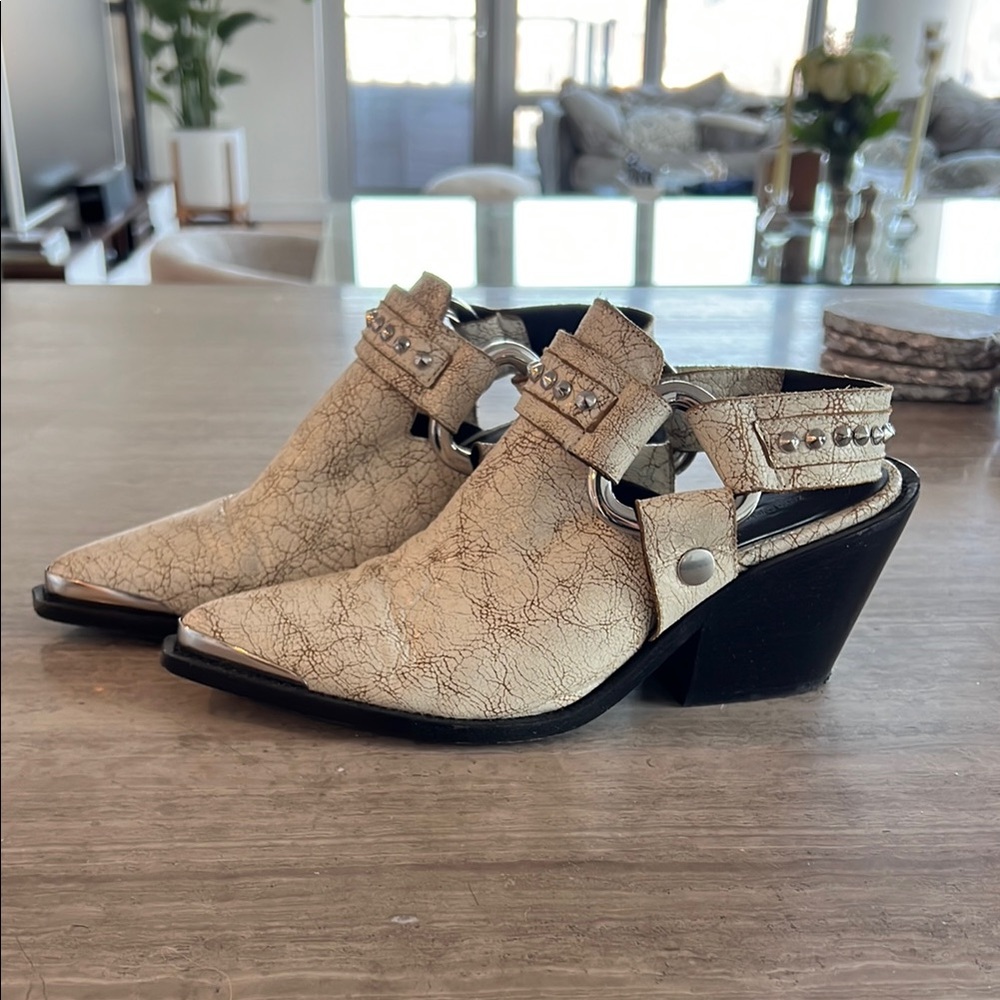 Zadig & Voltaire Cream and Black Heeled Boots